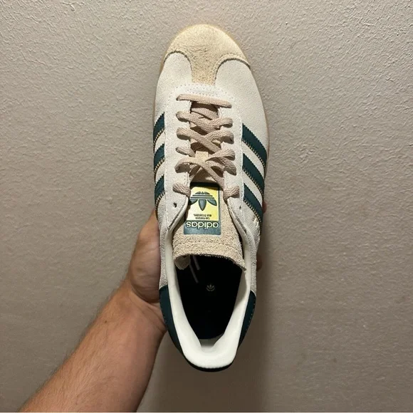 adidas Gazelle Bold College Green Beige Rubber Platform Shoes Women